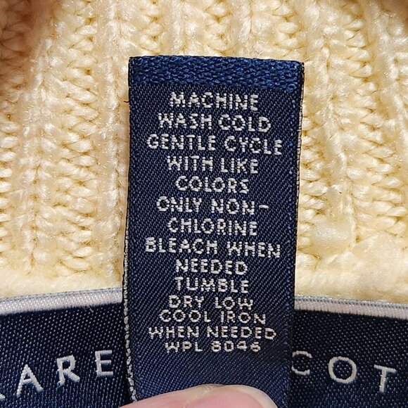 Karen Scott Cable Knit Sweater Women's XL Pale Yellow Button Collar Long Sleeve - Picture 5 of 8